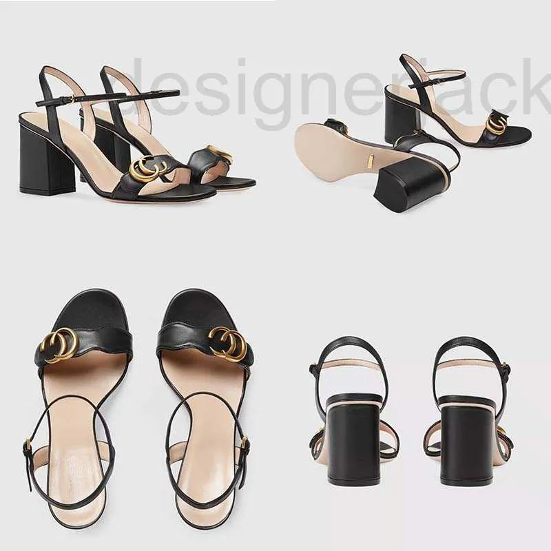 Sandals Designer High Heels Sandálias femininas Novo 5cm de 5cm de 10cm Everything Combine One Word Buckle Shoes Open Toe Bronze 0qd9