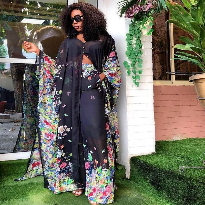 Women s Two Piece Pants Maxi Dress And Sets Plus Size African Clothes For Women Tracksuit Kaftan Dresses Boubou Robe Vetement Femme 2023