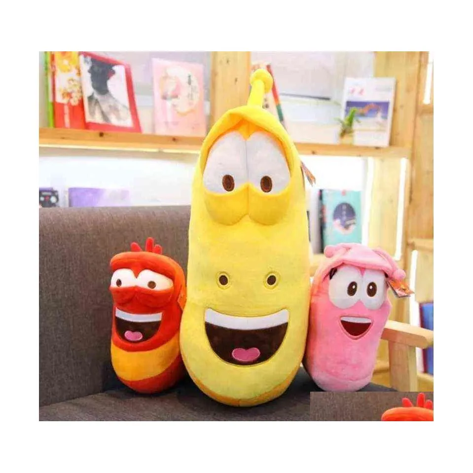 Plush Dolls 3245Cm Funny Insect Creative Larva Cuddle Stuffed Pillow Film Tv Cartoon Toys For Kid Birthday Christmas Gift J220729 Dr Dhraa