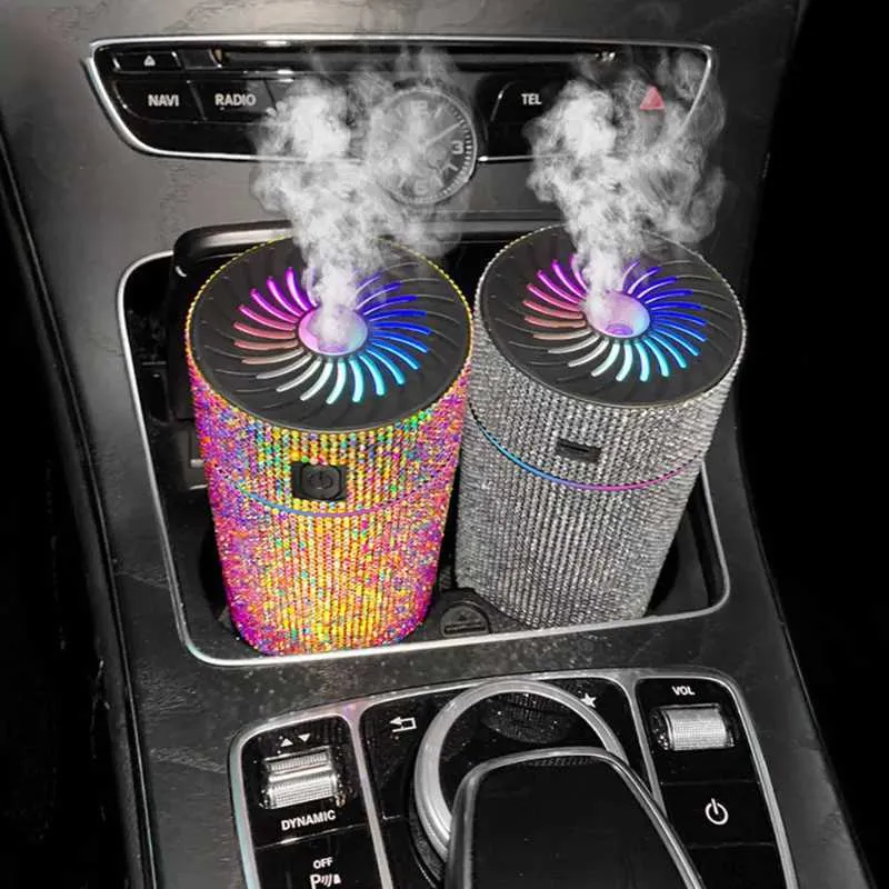 Auto-Diffusor-Luftbefeuchter mit LED-Licht Diamant-Auto-Luftreiniger  Aromatherapie-Diffusor Lufterfrischer Autozubehör