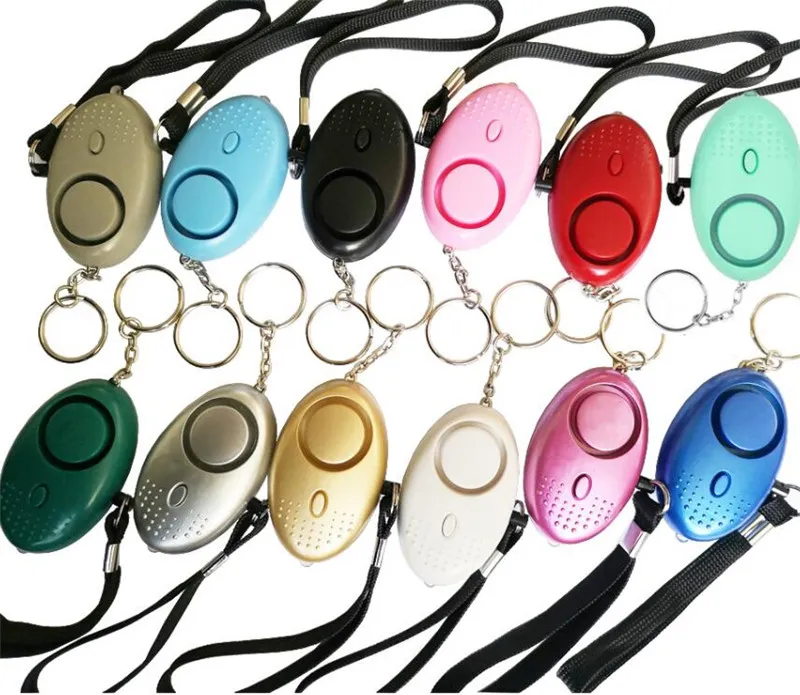 Keychains Fashion Aessories 130DB geluid luid ei sleutelhanger vorm zelfverdediging persoonlijk alarm meisje vrouwen beveiliging beschermen alert veiligheid 13 kleuren