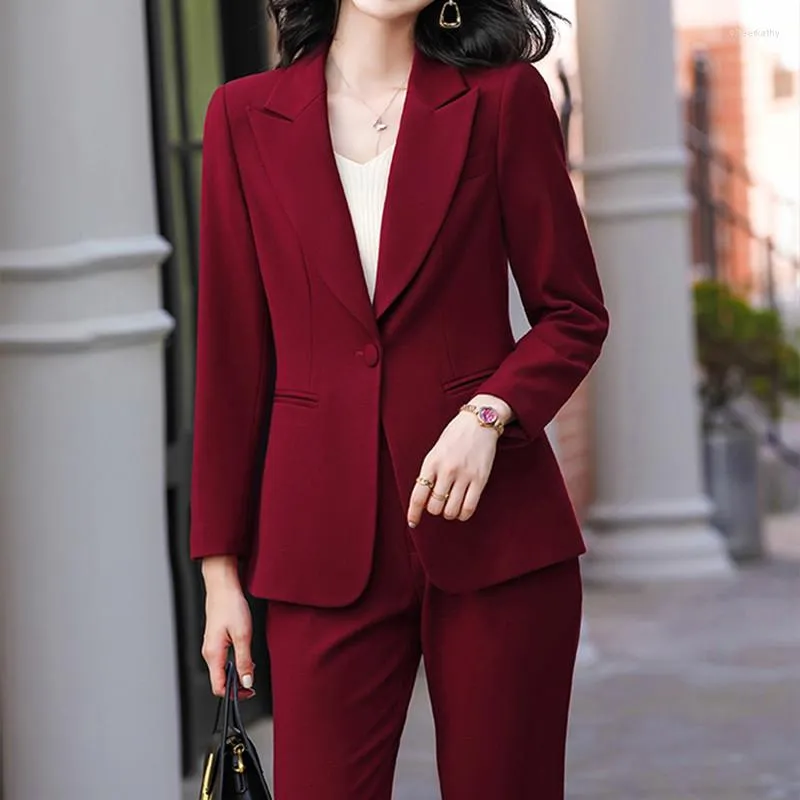 Pantalon femme shop rouge foncé