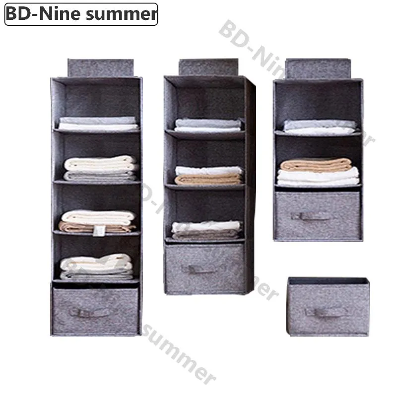 Storage Boxes & Bins Home Clothes Hanging Bag Foldable Drawer Type Wardrobe Organizer Divider With Box