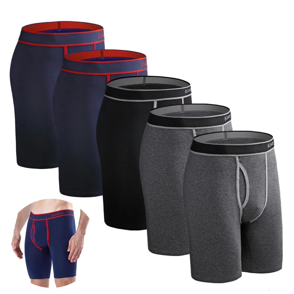 アンダーパンツ5pcs with Hole Underwear Male Boxershorts Long Boxers for Man Undrewear Cottonmen's Panties Mens Underpants Family Boxer Shorts 230504