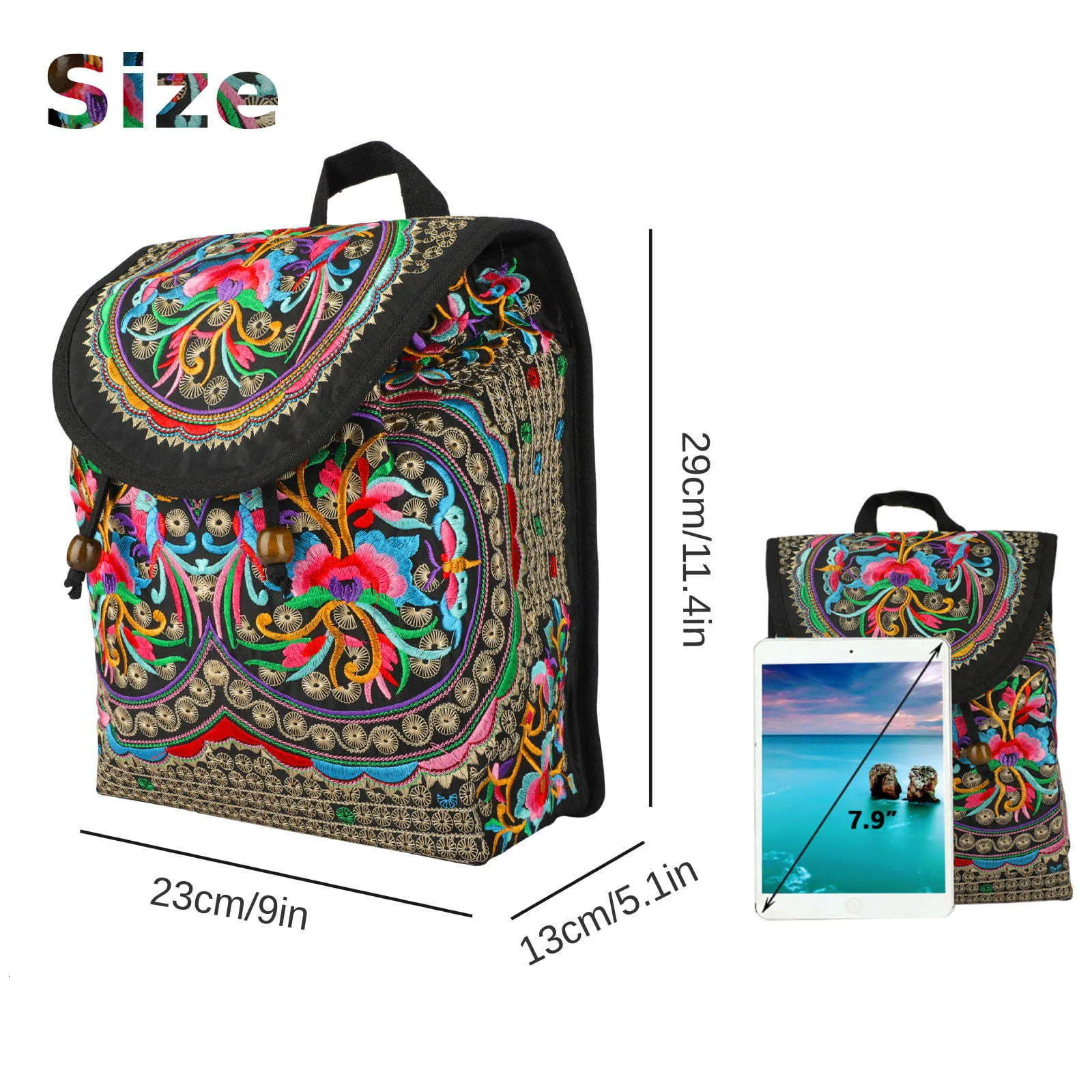 Embroidered canvas backpack hotsell