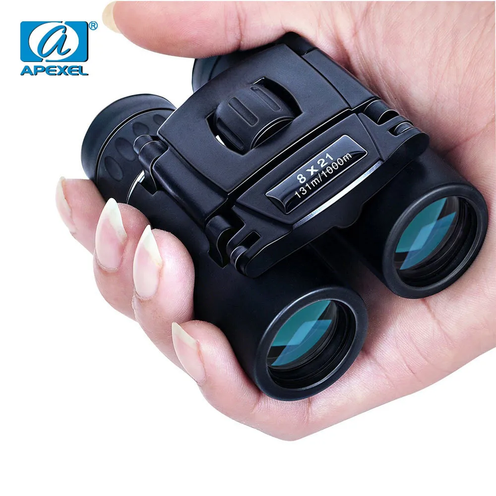 Телескопы Apexel 8x21 Compact Zoom Binoculars Long Drange 1000м Складывание HD Мощное мини -телескоп BAK4 FMC Оптика охота на спортивные кемпинг 230504