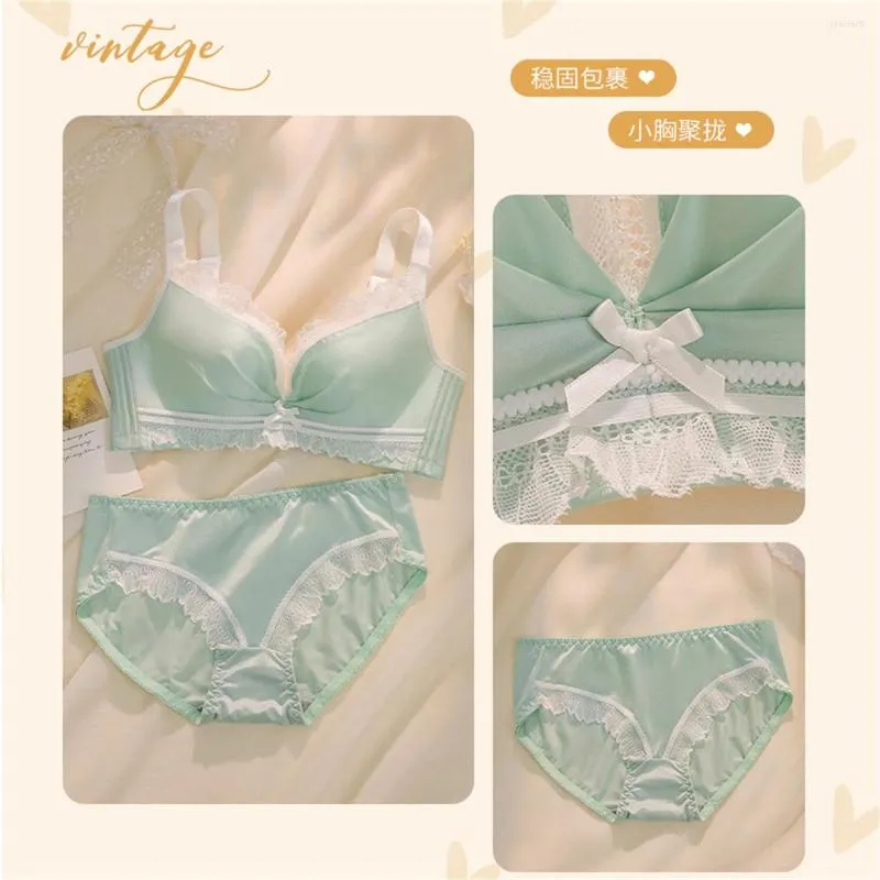 Bras Sets Japanese Sweet Style Cute Candy Solid Color Girls Bra Sexy Lace  Ruffle Ribbon Bowknot Kawaii Soft Women Underwear From 13,36 €