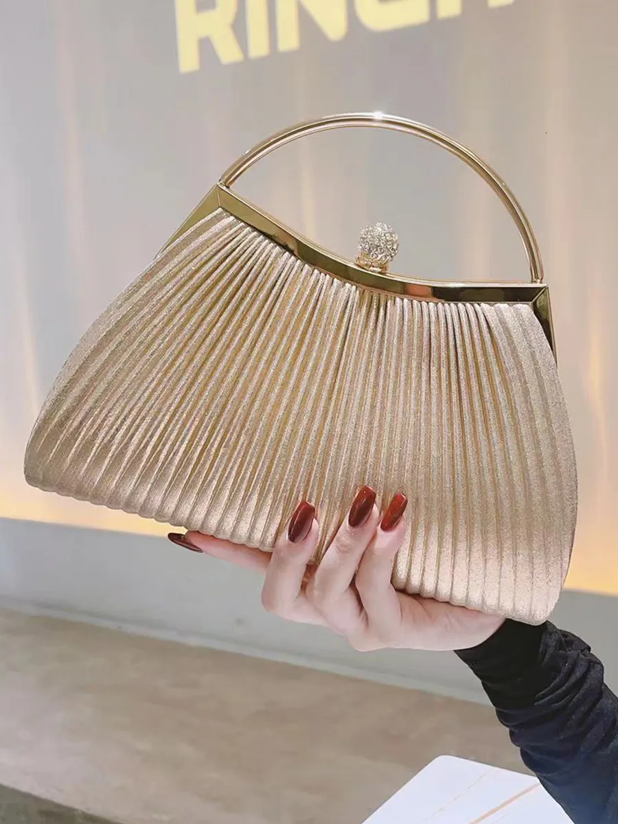 Khadim Gold Minaudiere Clutch Bag for Women