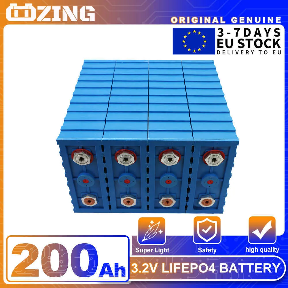 4/8/16/32 pièces 3.2V 200Ah Lifepo4 batterie Rechargeable à Cycle profond batterie Pack bricolage pour 12V 24V 48V EV bateau Golf chariot système solaire