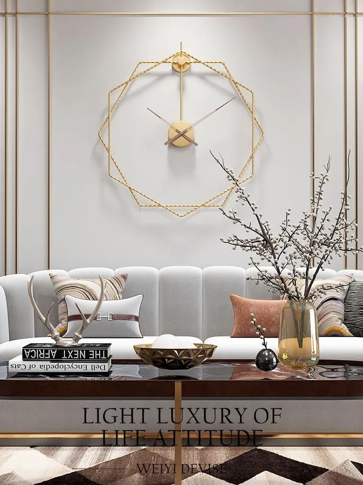 Relojes de pared Reloj de lujo ligero Moda minimalista moderna de gama alta Decoración del hogar