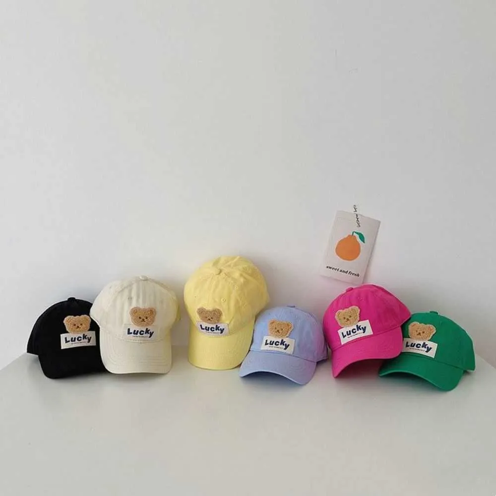Cartoon Baseball Cap For Infants: Cute Bear Design Cotton Sun