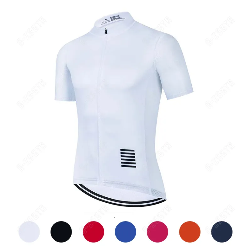 Camisetas de ciclismo Tops Hombres Ciclismo Jersey Ropa de ciclismo blanca Bicicleta de secado rápido Mangas cortas MTB Mallot Ciclismo Enduro Camisas Ropa de bicicleta Uniforme 230505