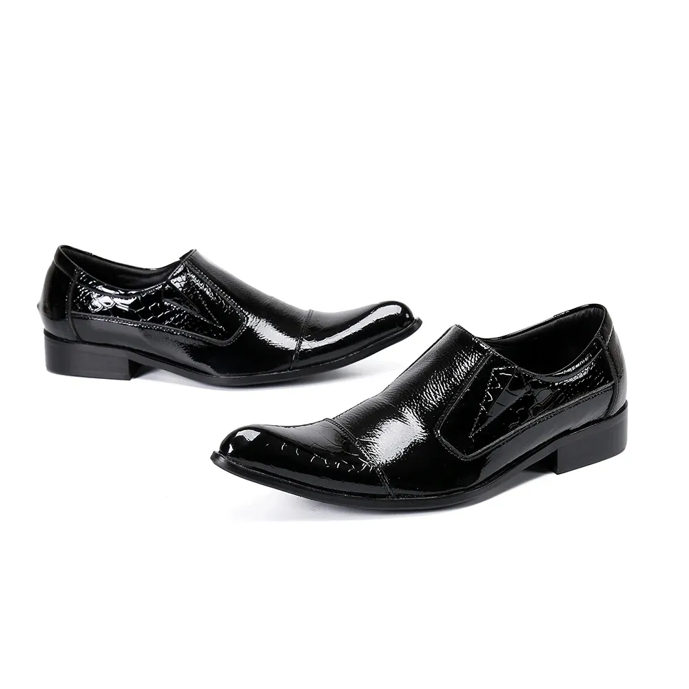 Scarpe da cerimonia nere italiane per l autunno e l inverno Eleganti scarpe da lavoro taglie forti con punta a punta Scarpe da ufficio da uomo in