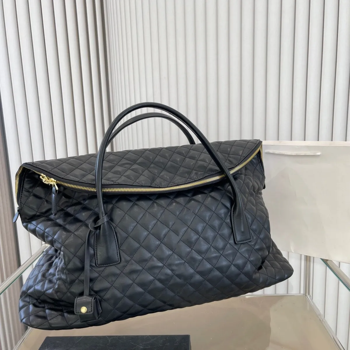 5A Borsa da viaggio per designer di marca Materiale in pelle scozzese rombico Borsa extra large con spallacci Borsa per bagagli Borsa a tracolla scozzese Borsa ES di lusso Dimensioni 55 * 48 cm