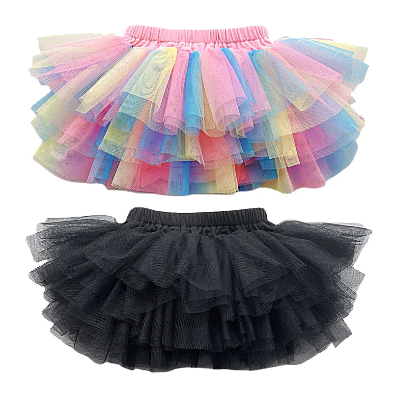 Skirts Baby Girls Rainbow Skirts for Summer Cute Princess Skirt Children Tutu Ball Gown Skirt Birthday Clothes Shorts for Toddler Girl 230504