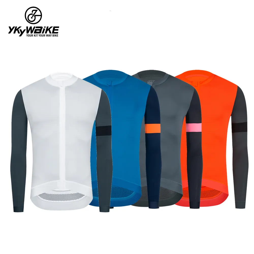 Cycling Shirts Tops YKYWBIKE Men Cycling Jersey Long Sleeves Fit Comfortable Sun-protective Road Bike MTB Male Jerseys Spring Autumn Sport Coat 230505