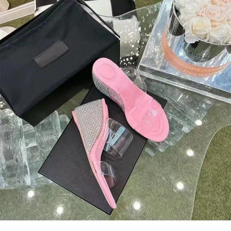 Hausschuhe Schuhe für Mädchen Low Casual Damen Heels auf einem Keil Glitter Slides Pantofle Beige Sandaletten Plateau Lady Luxury Hig
