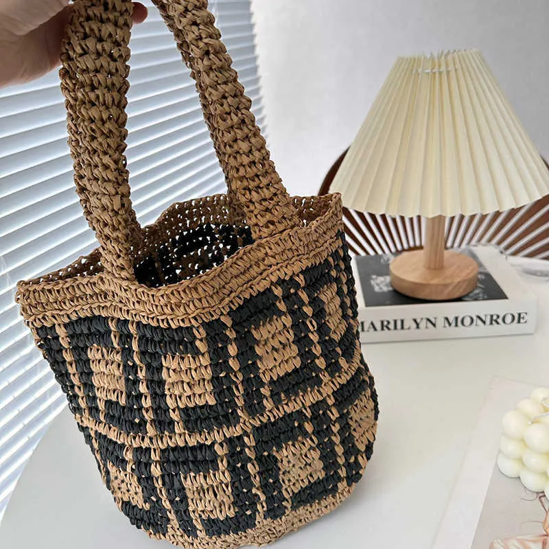 Mode Strandtas Licht Grote Capaciteit Zomer Portemonnees Designer Dames Handtas Raffia Stro Handtassen Dames Leuke Mini Kleine Crossbody Geweven Schouder Portemonnees 230612bj