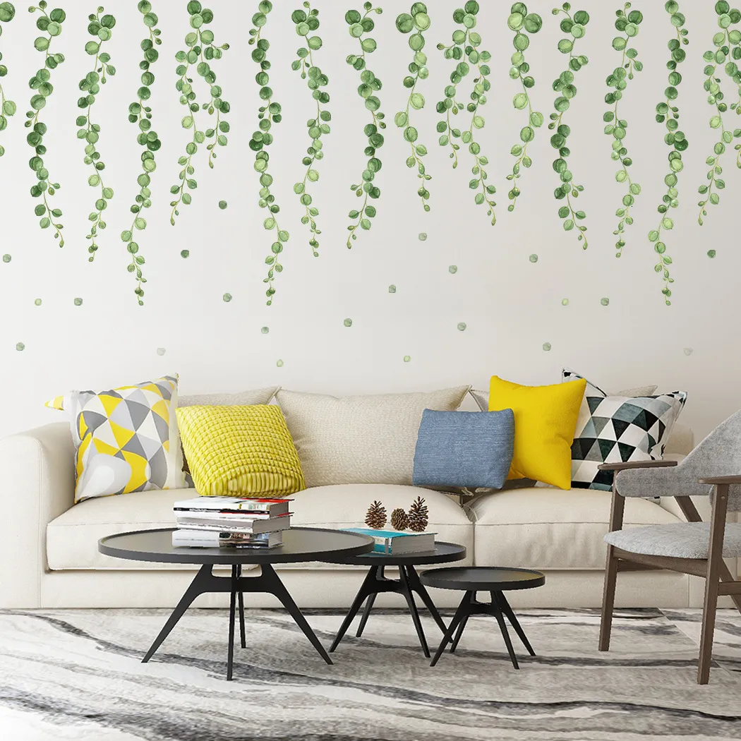 Tapety 3 szt./Zestaw duży rozmiar chlorophytum wisteria Triple Wall naklejki do salonu do sypialni na ścianie wyjmowane Walstickers Decor Home Decor 230505