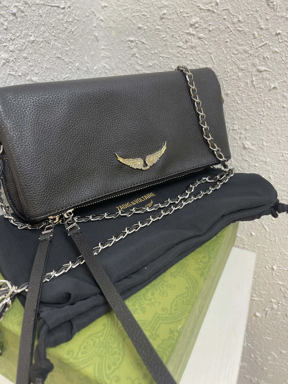 Zadig Voltaire Women s Pochette Rock Swing Your Wings Leather Crossbody Bag