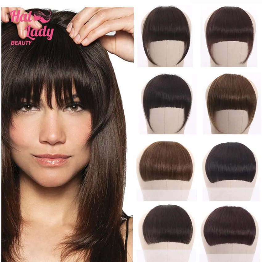 BANGS Brazylijskie ludzkie włosy Blunt Bangs Clip w ludzkich włosach przedłużenie klips na naturalnych włosach grzywki z frędzlami schludne hairbice 230518