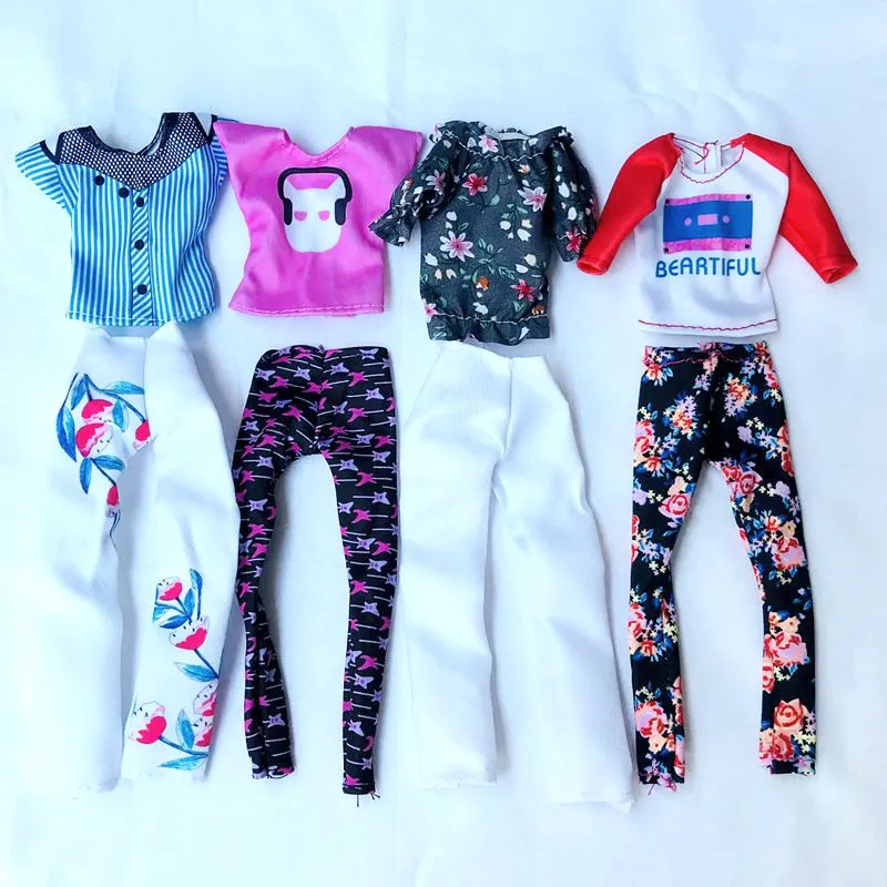 8 Items Lot Kawaii Fashion Clothes Doll Accessories Free Shipping Kids Toys Dresses For Barbie DIY Birthday Christmas Present