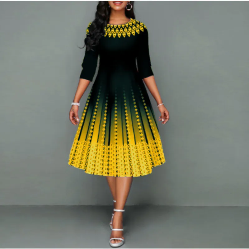 Womens Gradient Patchwork Midi Dress Casual & Sexy, O Neck Long Sleeve,  High Waist, Spring & Summer From Kong02, $17.19 In Bulk
