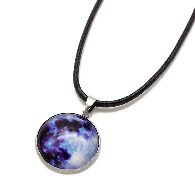 Time Gem Necklace Stainless Steel Starry Sky Glow Necklace Creative Birthday Gift