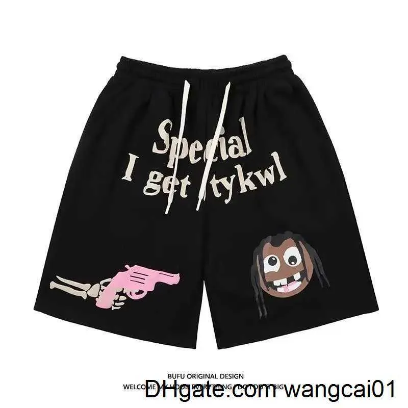 wangcai01 Herren Shorts Sommer Shorts Gun ent Print Frauen Mann Kniehose Harajuku fa Lose Hohe Taille Fünf-Punkte-Hose Cartoon y2k Man Shorts