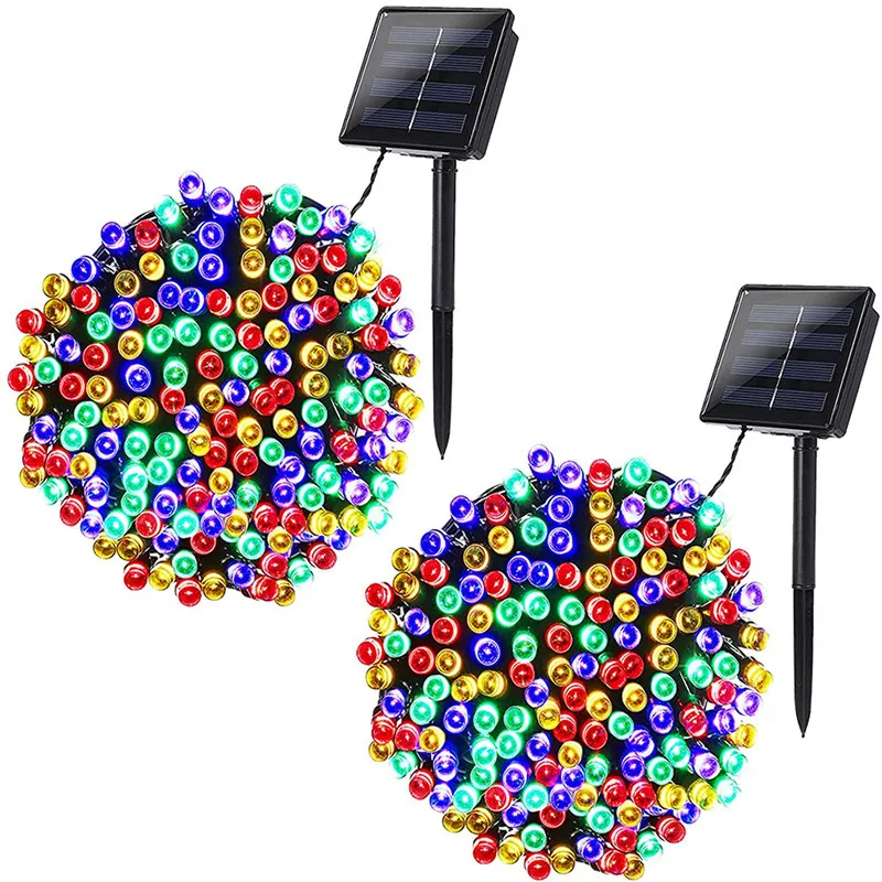 Holiday LED Solar Lights Outdoor Waterproof Courtyard Christmas Copper Wire String Lights Decorative Lights String