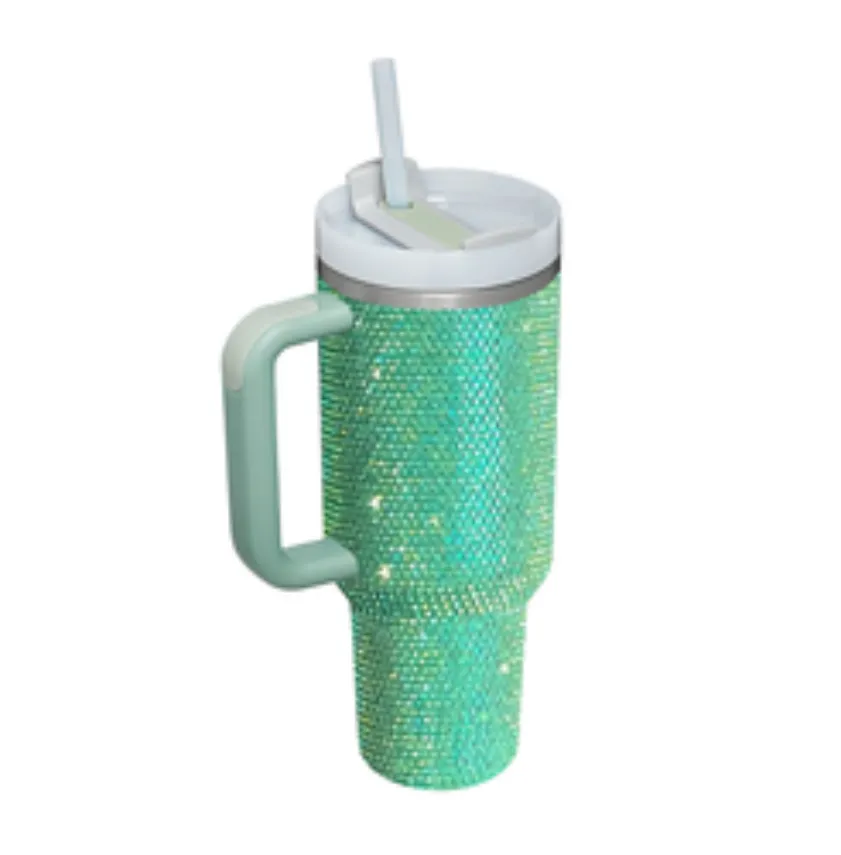 40oz diamond Vacuum Adventure quencher water bottles h2.0 plus travel mugs tumblers with handle glitter and straw customized logo tt0429