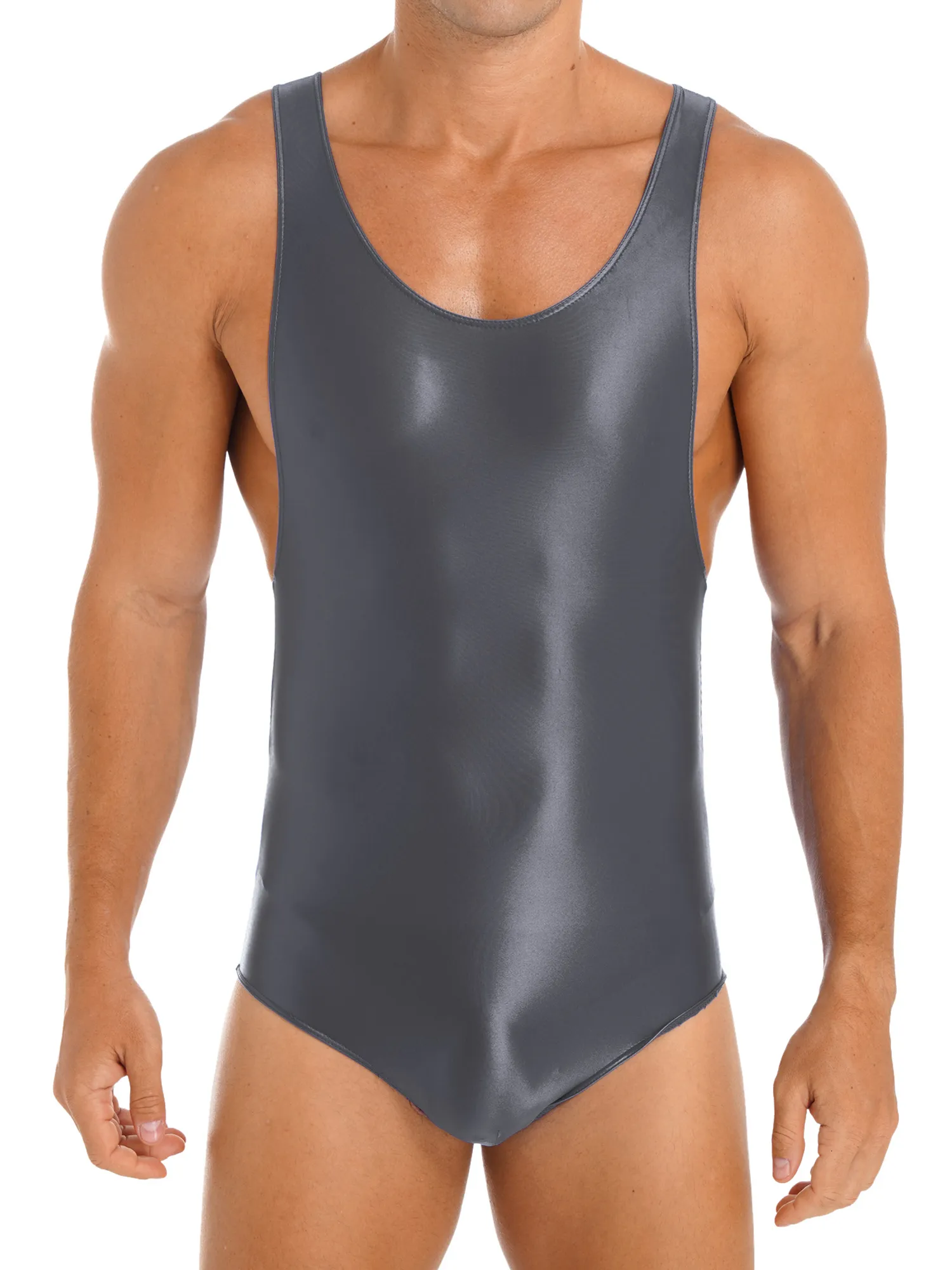 Roupas de banho masculinas masculino masculino de traje lustroso com mangas com mangas de traje de macacão magro de macacão magro de roupas de banho