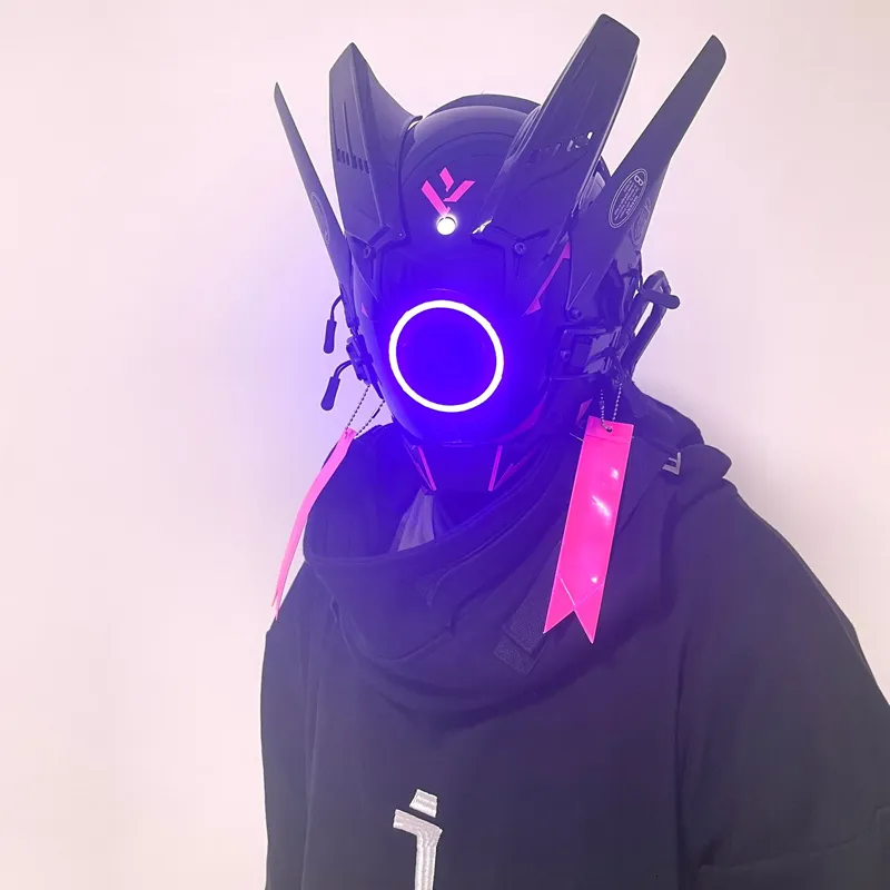 サイバーパンクマスク LED コスプレヘルメット 手作り SCIFIを