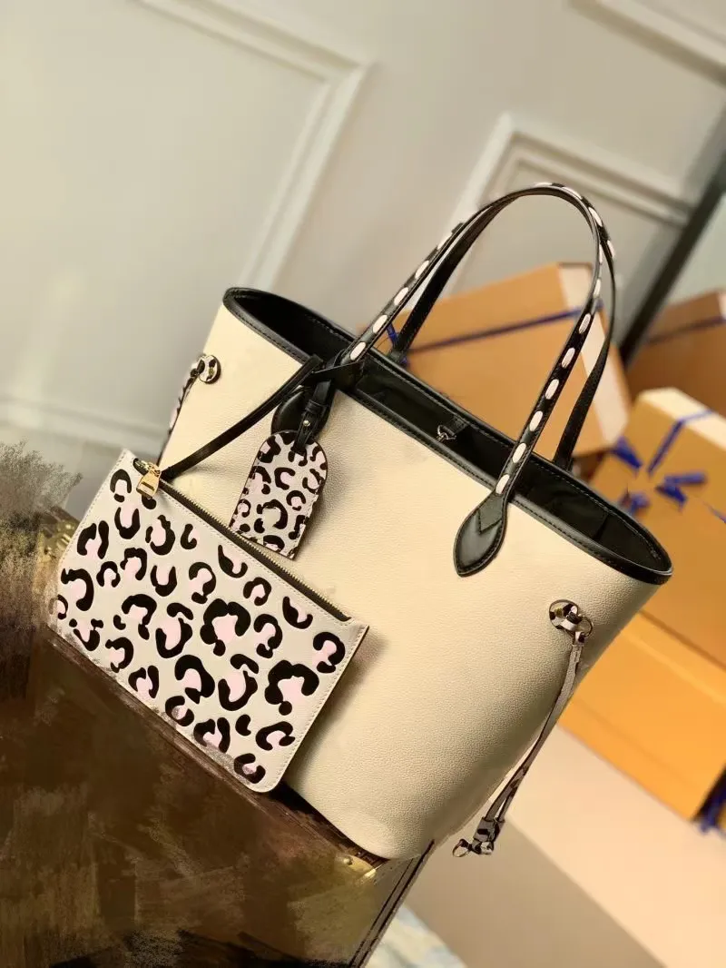 Designer Quilted Tote Bag For Women High Quality Black Shoulder Leopard Print Purse With Flap