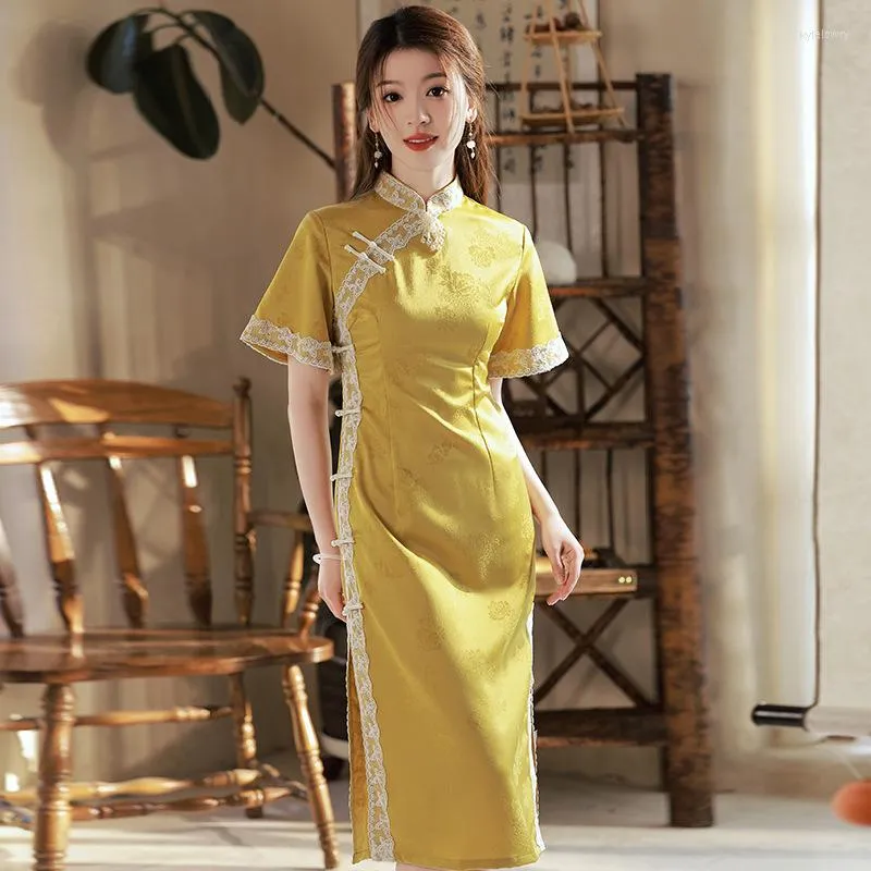 Ethnic Clothing Qipao Spring Summer 2023 Girls' Young Daily Dress Elegant Chinese Style Advanced Sense Improved Comfortable Cheongsam