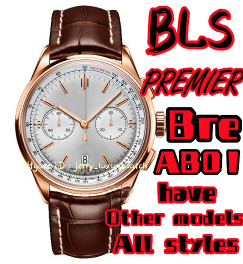 BLS BRE PREMER AB011 Luxury Men's Watch Chronograph 42mm with Cal.01セルフ巻き機械運動直径300メートルの防水