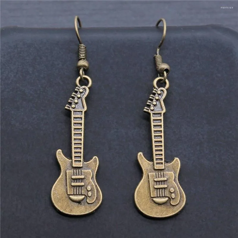 Boucles d'oreilles pendantes accessoires de mode européens et américains rétro Simple haute qualité Rock guitare pendentif fille