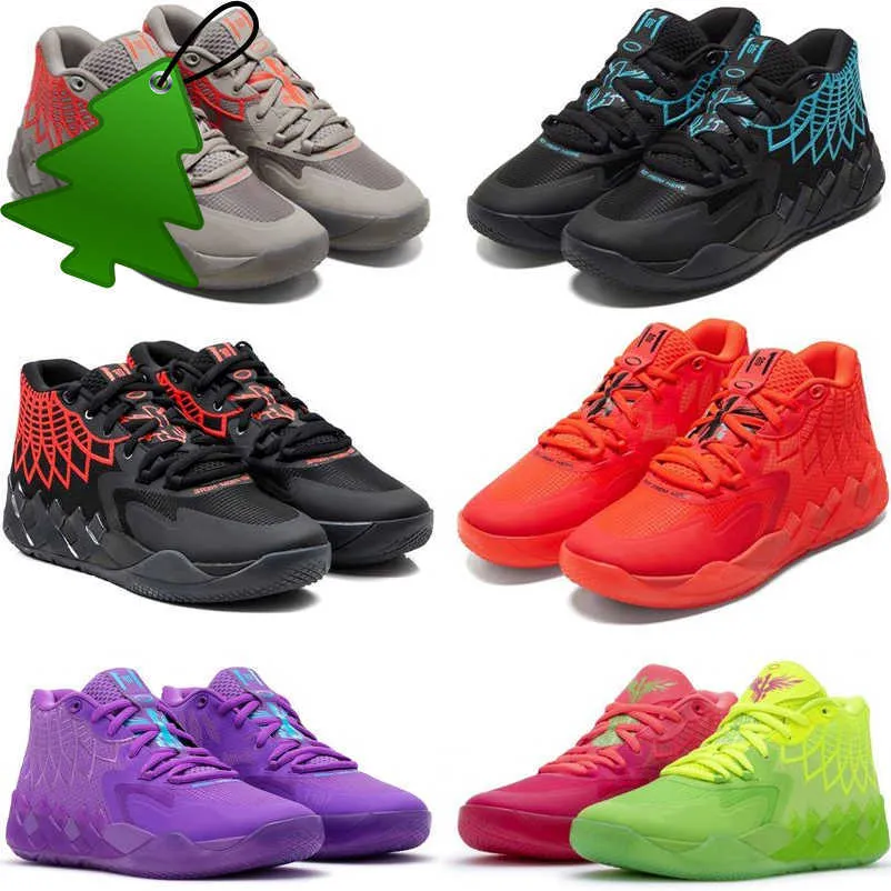 Sandaler med Box 2023Basketball Shoes Mamba Mens Trainers Sports Sneakers Black Blast Buzz City Rock Ridge Red Lamelo Ball 1 MB.01 Men lo Ufo Not Lote Here Que