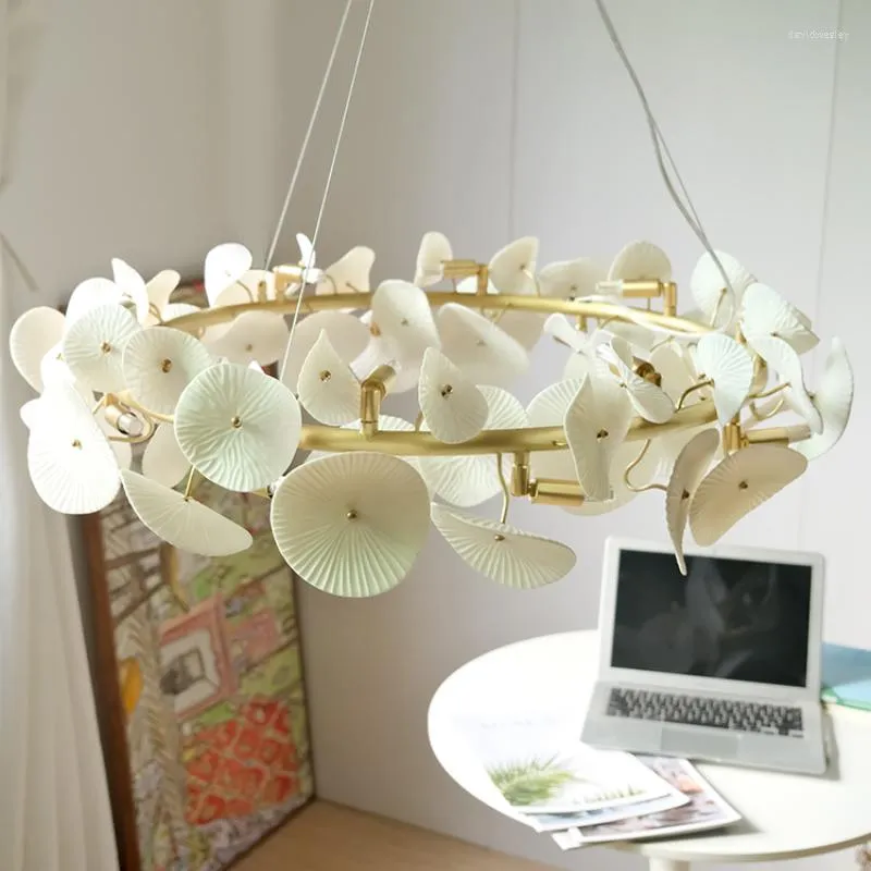 Hängslampor jai franska girland vardagsrum ljuskrona modern minimalistisk restaurang garderob bb keramisk lotus bladlampa