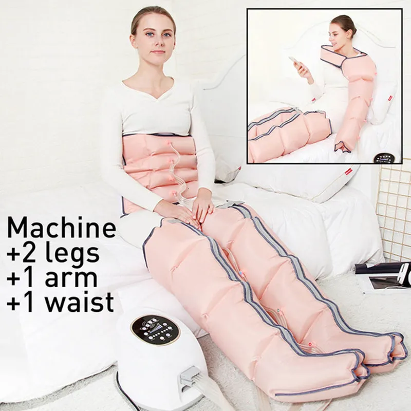 Massaggiatori per gambe Syeosye 3 modalità Camere per massaggi di compressione dell'aria Camere per i piedi Braccio Terapia per la vita Avvolgimento pneumatico Rilassamento del dolore Pressoterapia Jambe 230505