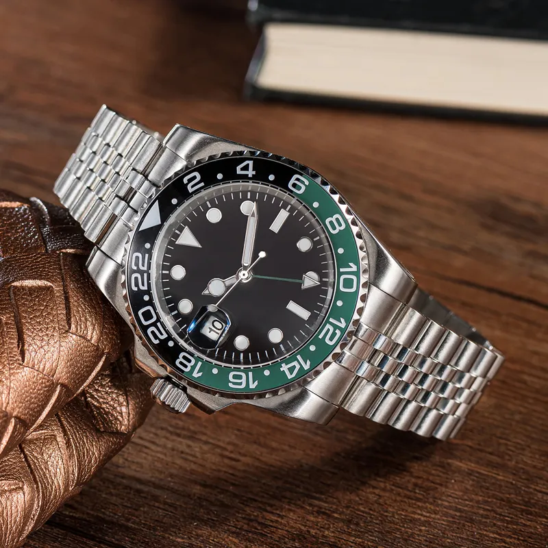 Automatic Mechanical Men s Watch with Ceramic Dial Sapphire Markers Blue Bracelet Deluxe Jubilee Relic Watch for High End Style