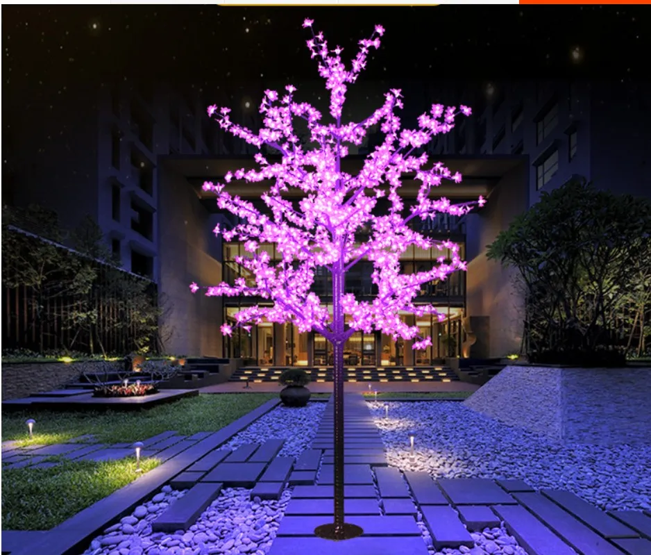 6ft LED Cherry Blossom Tree Lights 2024 Outdoor Christmas Lights 1152 LEDs 110V 220V Rainproof Decoration