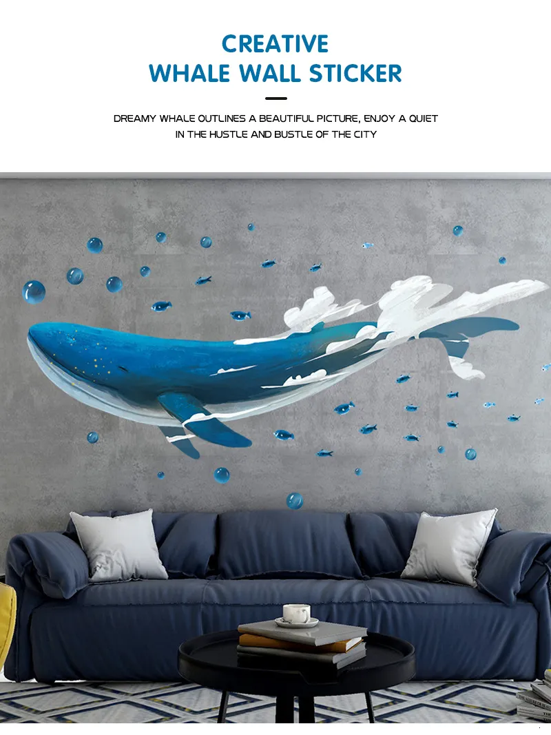 Fondos De Pantalla Creativo Ballena Etiqueta De La Pared Fondo De La Sala  De Estar Decoración De La Pared Hogar Pegatinas Autoadhesivas Decoración De  La Habitación Dormitorio Decoración Cálida 230505 De 7,58 € | DHgate, image size:800x1067