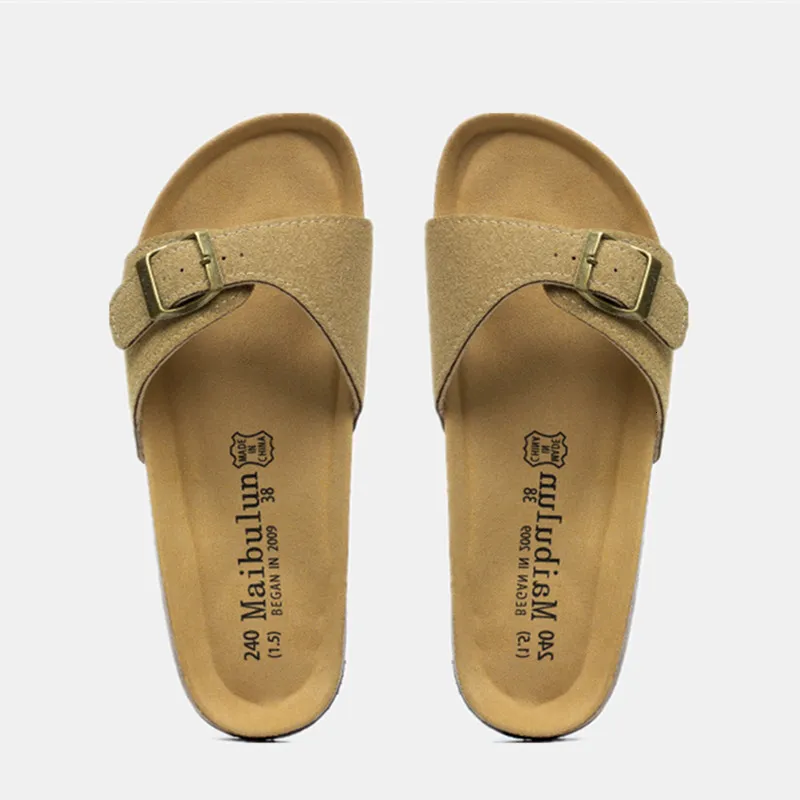Slipper Cork Summer Slippers Men non glissant Casual Slide Shoe Designer Chaussures Femmes Sandales extérieures Plat avec B S