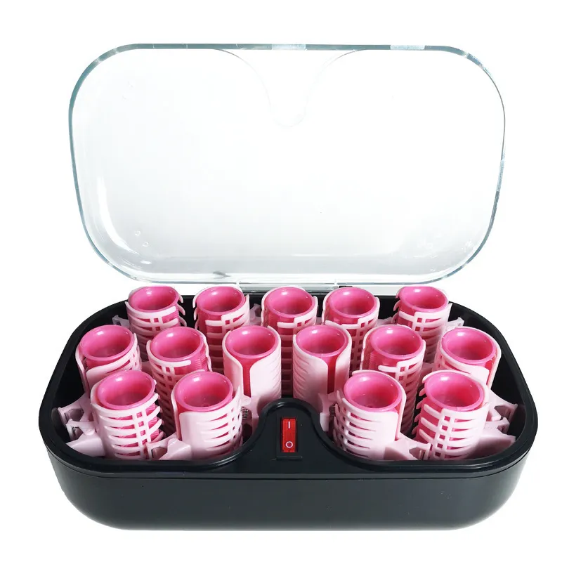 Hair Rollers 15pcs Electrci Hair Perm Rods Hair Curler Roller 30mm with 15 Pink Hair Clips Clamp 110-220V Hair Curlers Rollers Styling Tool 230505