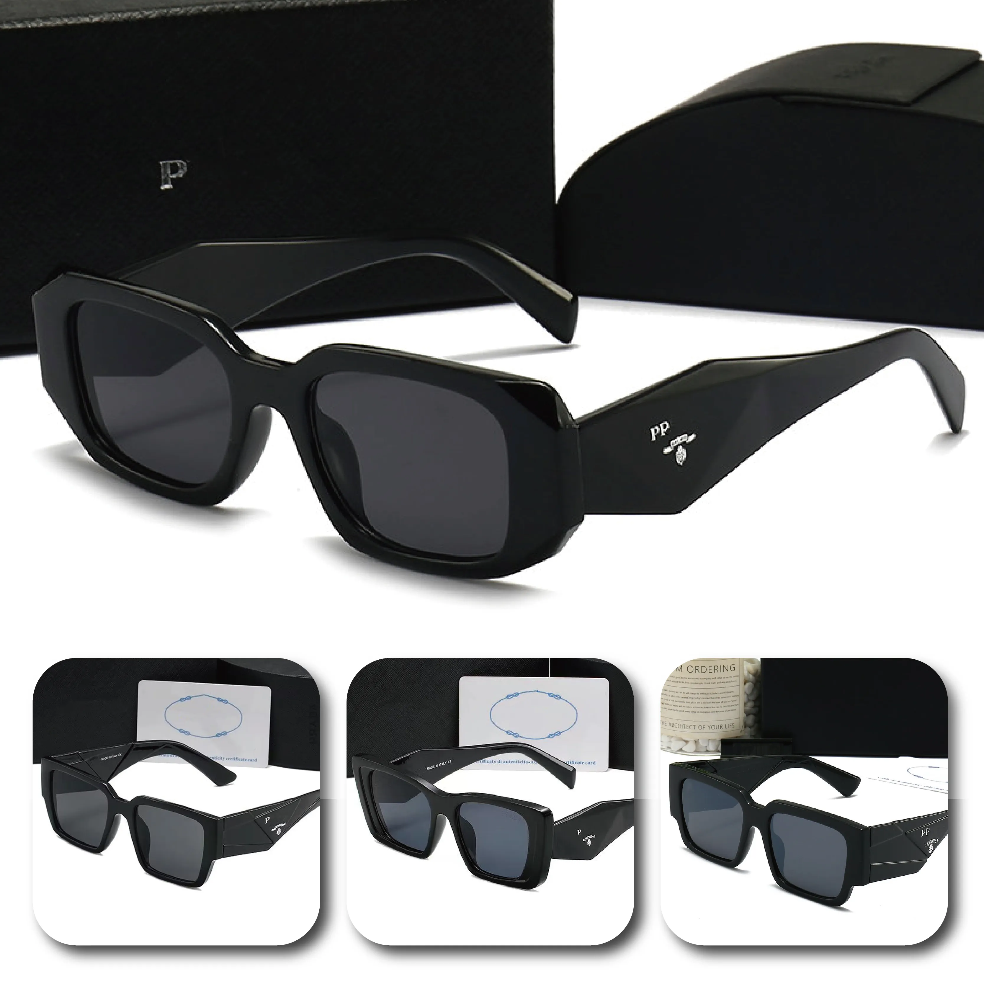 Kwadratowe okulary przeciwsłoneczne HD nylonowe soczewki UV400 Anty-promieniowanie moda uliczna plaża wybieg odpowiednie do noszenia w pasującym stylu markowe okulary przeciwsłoneczne unisex z pudełkiem