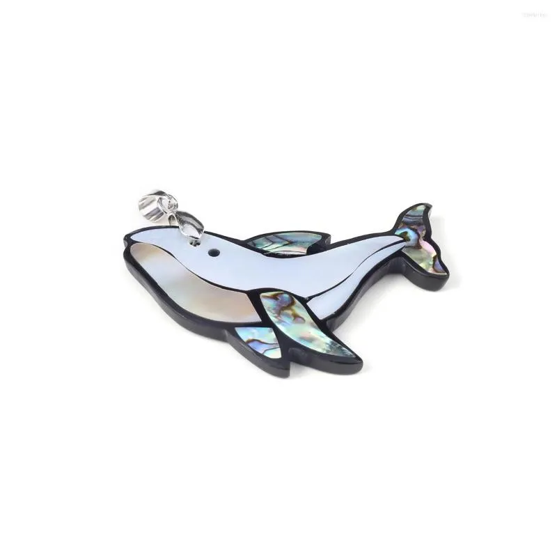 Hänge halsband naturliga skal delfin späckare val blommlegering hantverk djur charm för smycken tillverkning av DIY -tillbehör