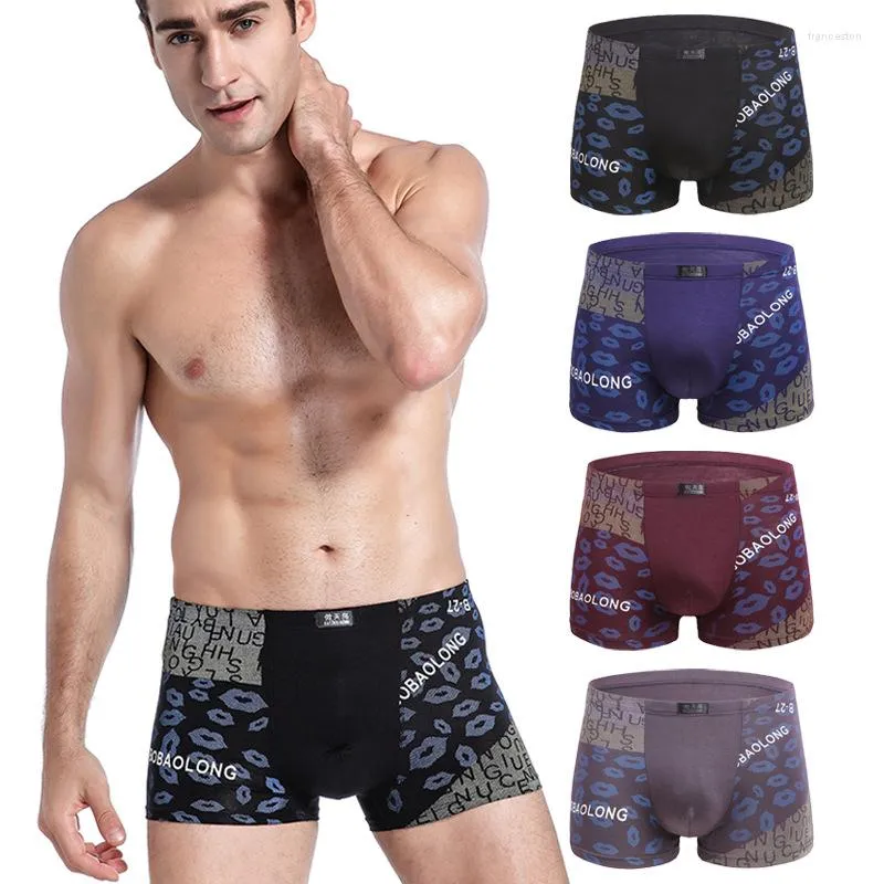 Underpants 4 Pcs/Lot Big Size Men Underwear Boxer Briefs Boy Panties Homme Undies Bottom Shorts Sexy Knickers Modal Bamboo Fiber