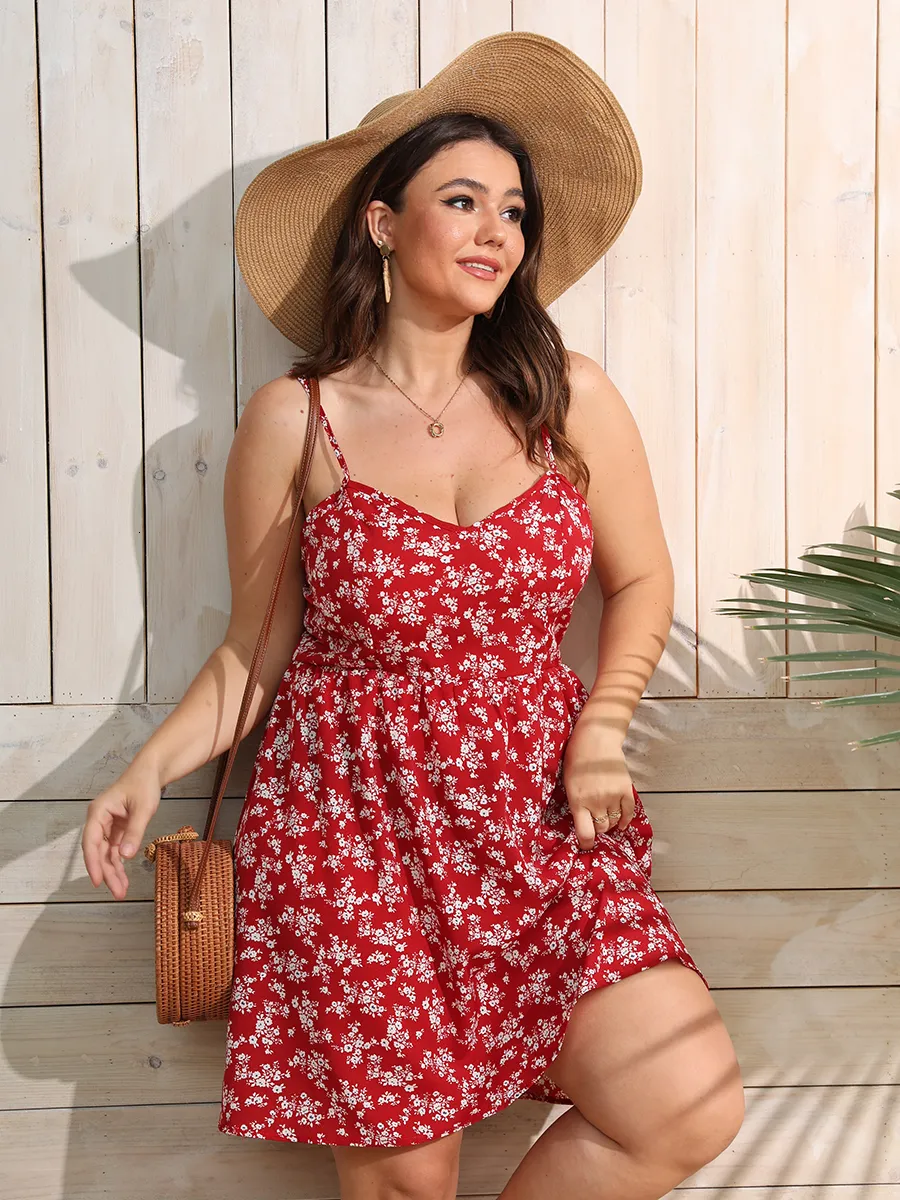 Plus Size Knee-Length Sleeveless Floral Dress for Women Summer Party  Polyester from Dhgate Plus size Dresses - price 30.02