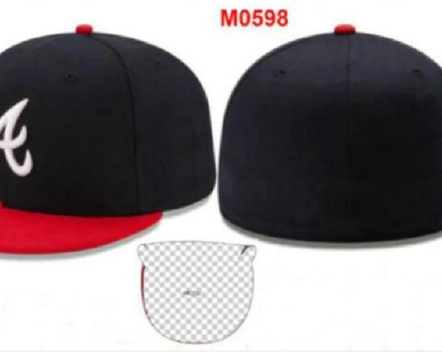 Herr baseball full stängd mössor sommar sann passform hip hop trucker hatt pappa gorras hombreball ben män kvinnor 32 lag avslappnad sport platt monterade hattar en atlanta mix färger a4